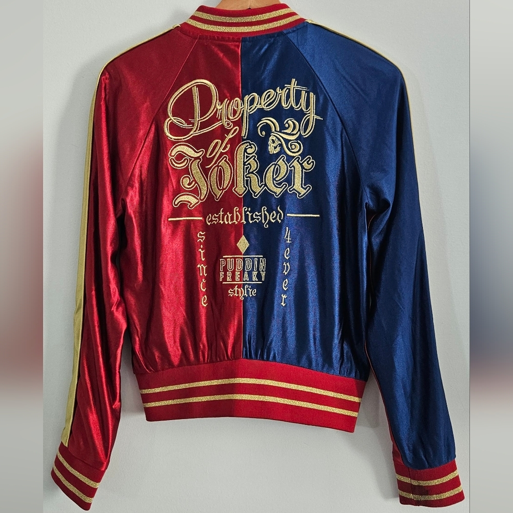 Harley Quinn DC Comics Suicide Squad Satin Red and Blue Souvenir Jacket S/M - Picture 7 of 13